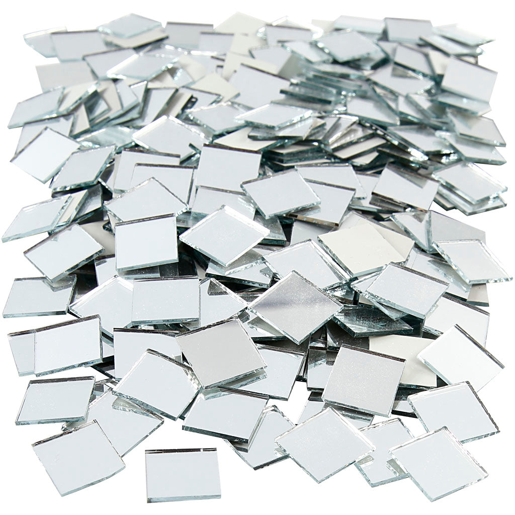 Creativ company mirror mosaic tiles, size 16x16 mm, thickness 1 mm, 500 pieces in 1 box