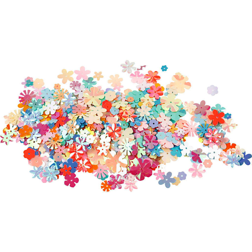 Creativ company sequins, size 6-20 mm, approx. 9780 pieces, pastel colors, 250 g 1 box