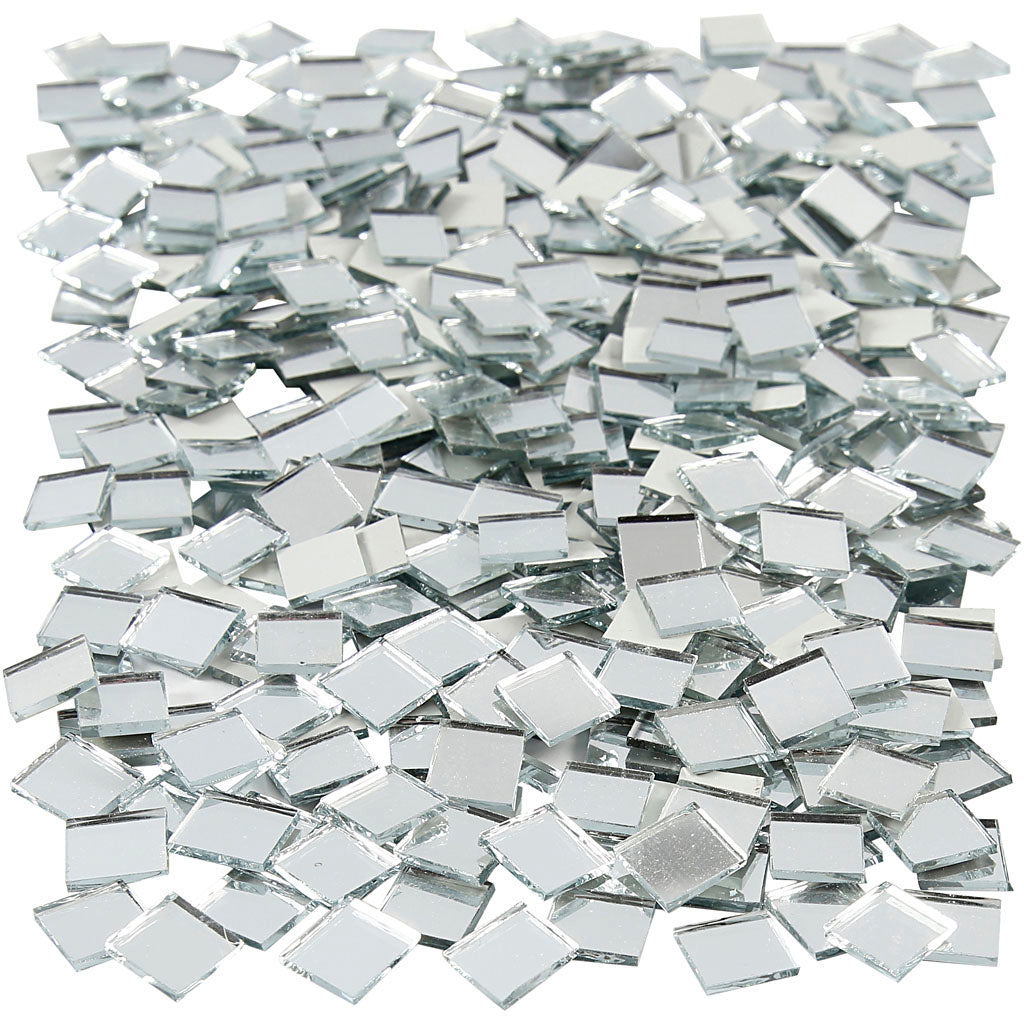 Creativ company mirror mosaic tiles, size 10x10 mm, thickness 2 mm, 500 pieces in 1 box