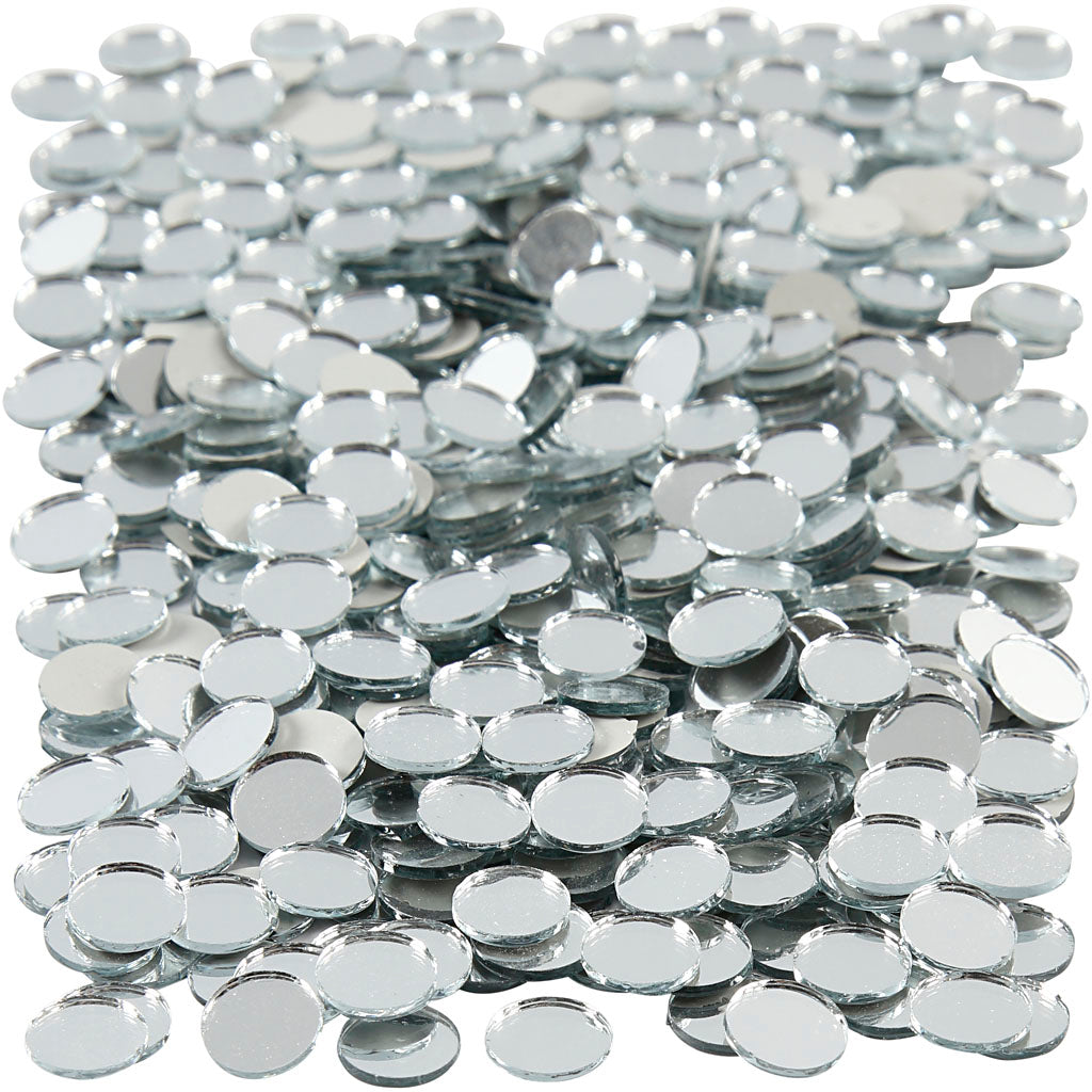Creativ company spiegel mozaiek tegels, ronde, d 10 mm, dikte 2 mm, 500 stuk 1 doos
