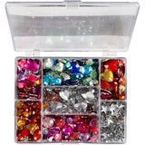 Strasstones in storage box, 300st.