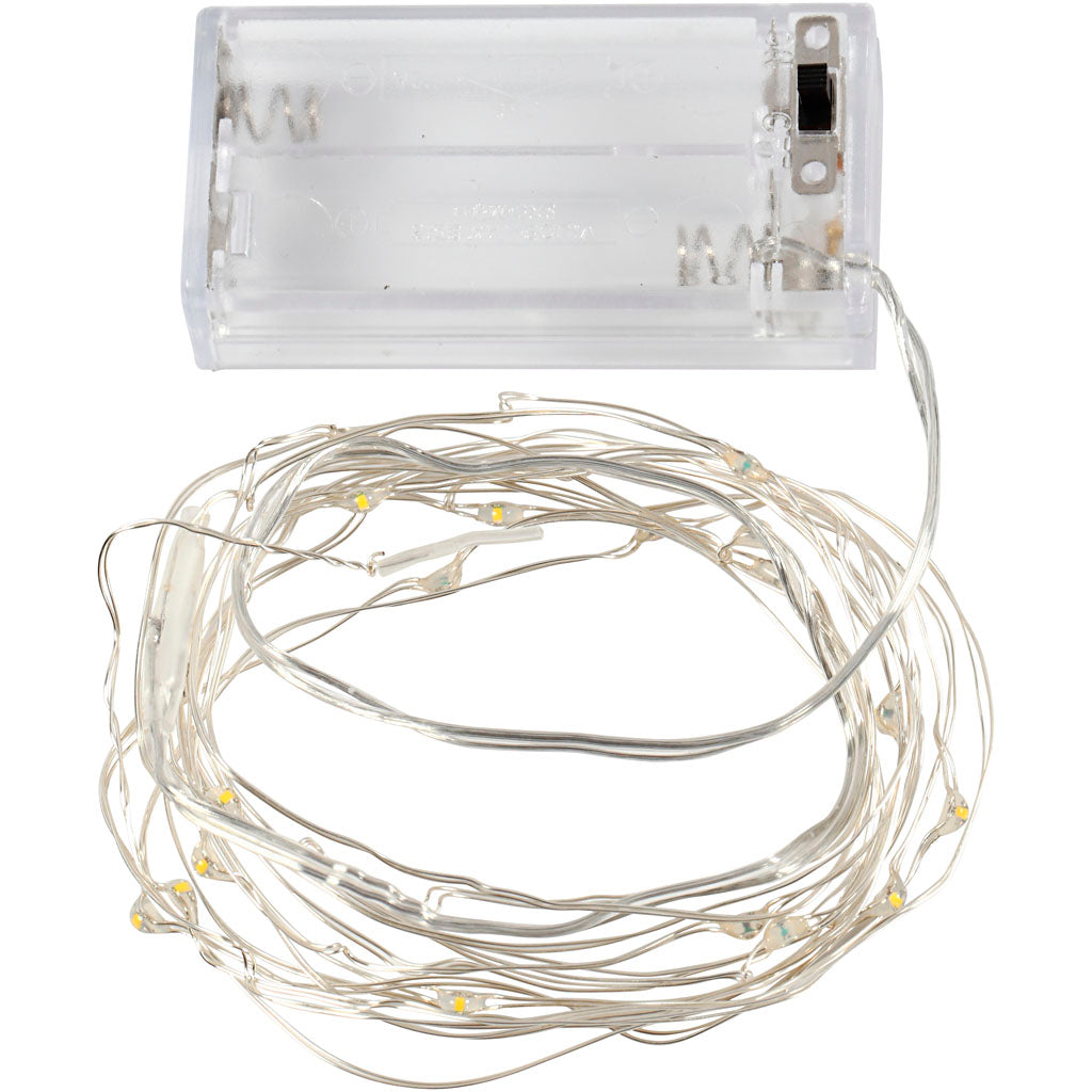 Creativ company led slinger met lampjes, l: 3,15 m, zilver, 1 stuk