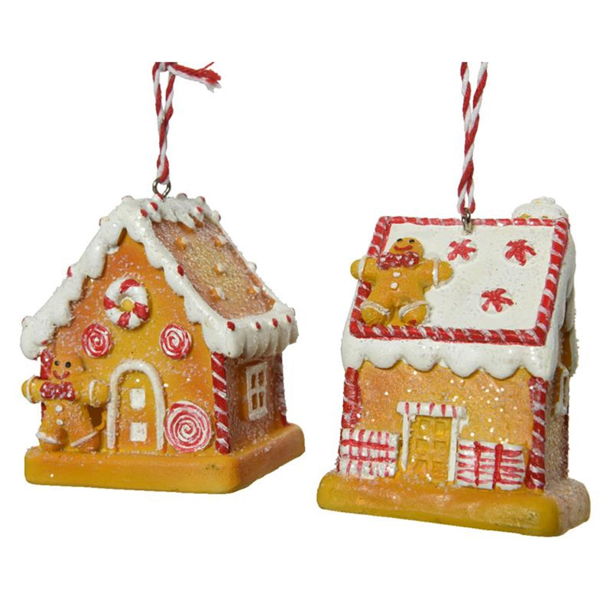 Decoris kersthanger snoephuisje polyresin h7,5cm