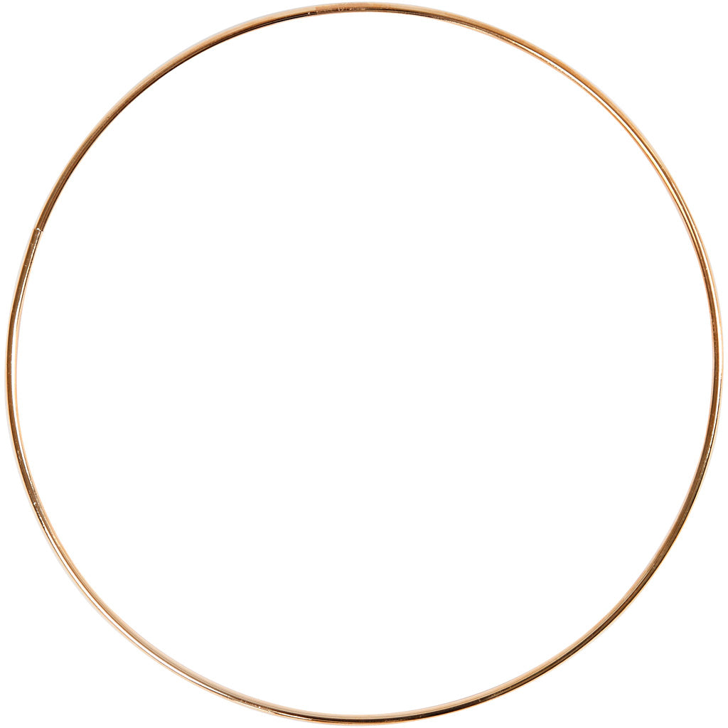 Metal wire ring gold, 20 cm