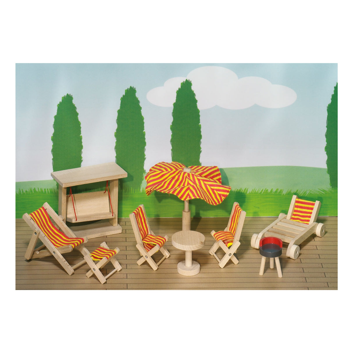 Goki garden set dollhouse