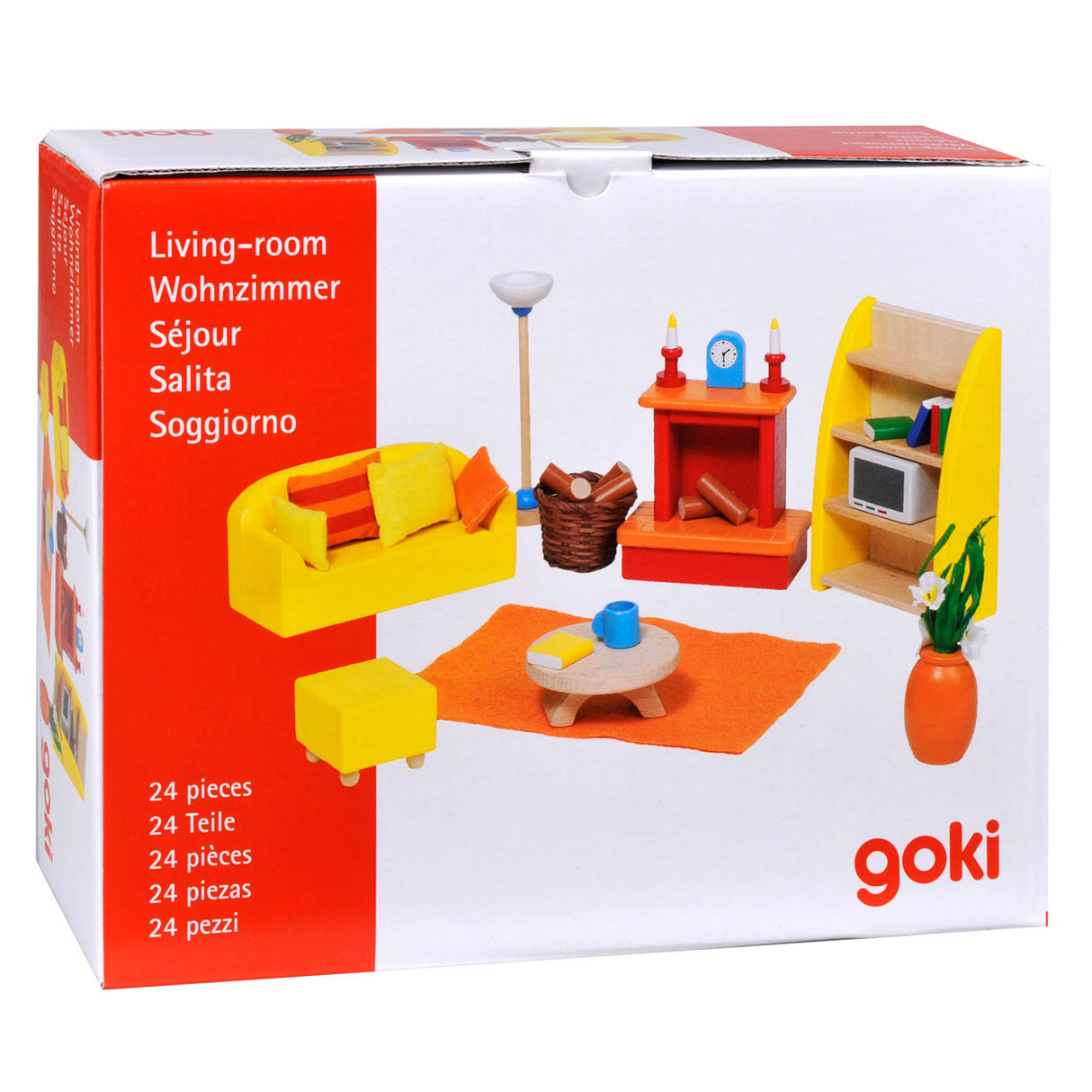 Goki Dollhouse Pohištvo dnevna soba, 24dlg.
