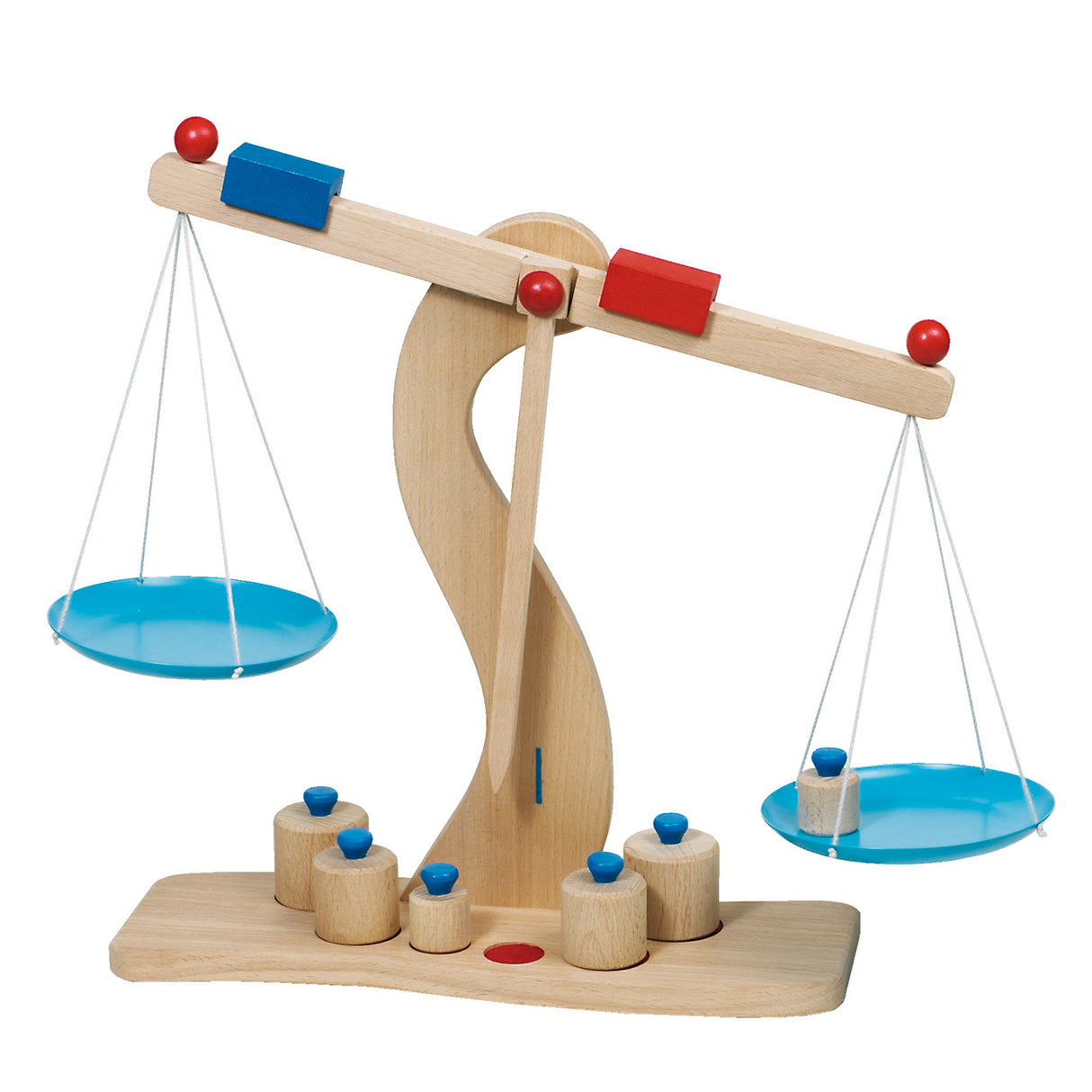 Goki wooden scale with metal weights