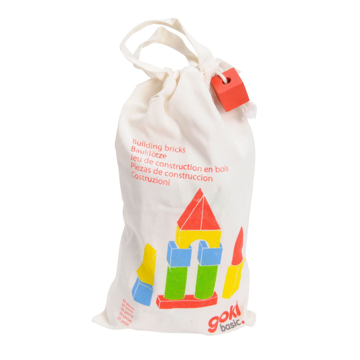 Goki wooden building blocks in bag, 50th.
