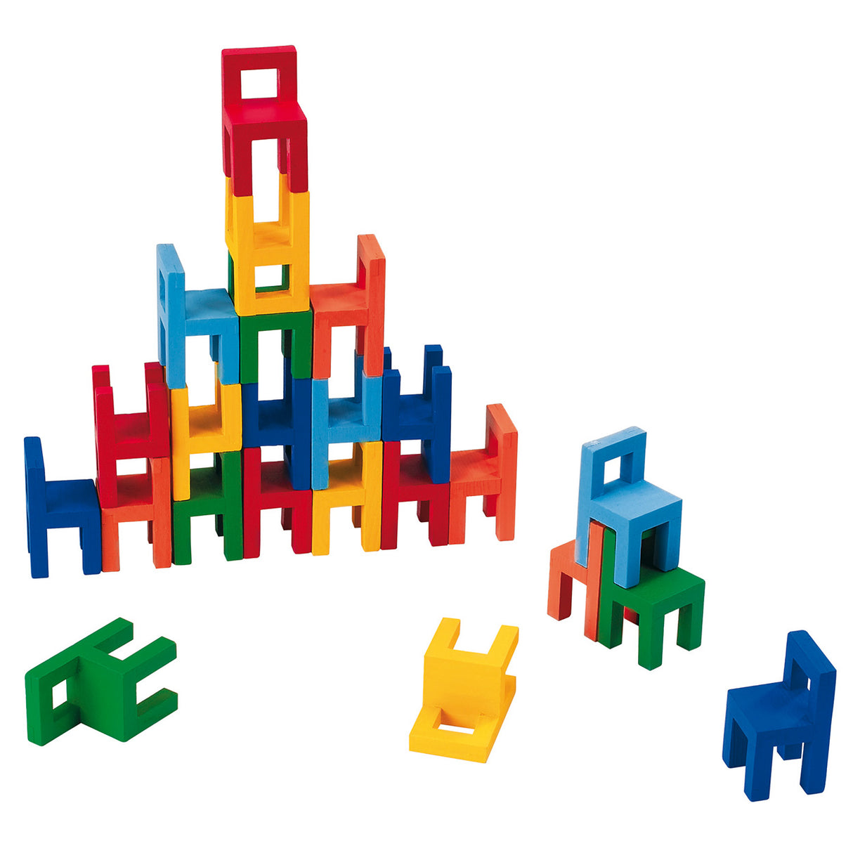 Goki Balansen Stapel Game con sedie in legno