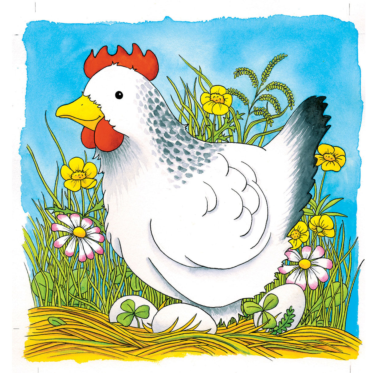Goki wooden layer puzzle chicken