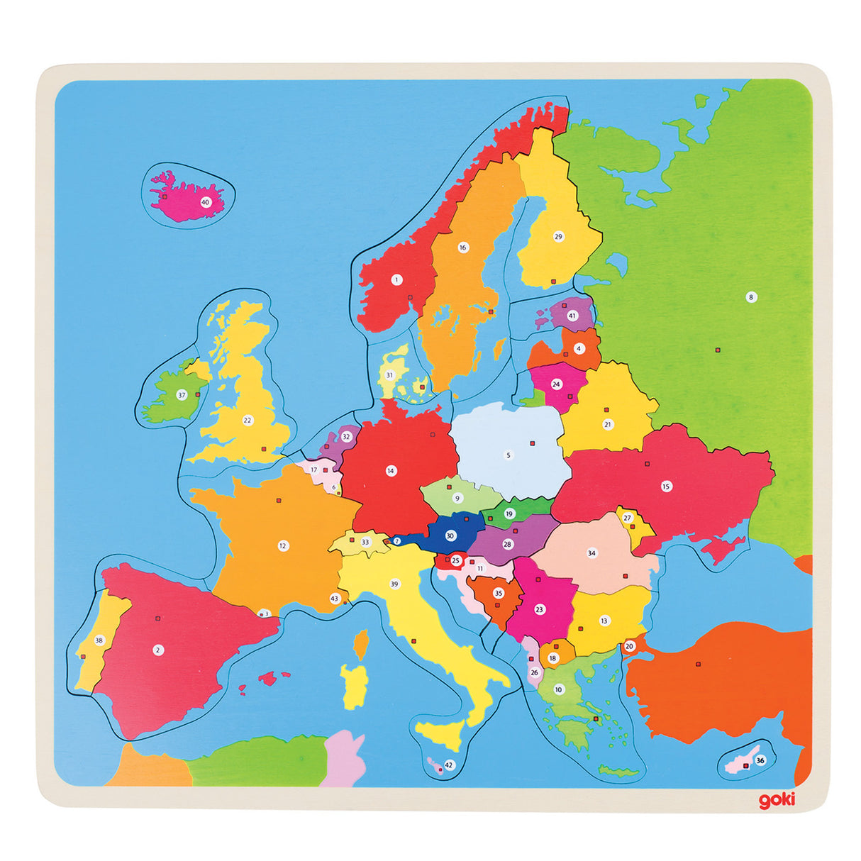 Puzzle drewniane Goki Europa - 35 szt.