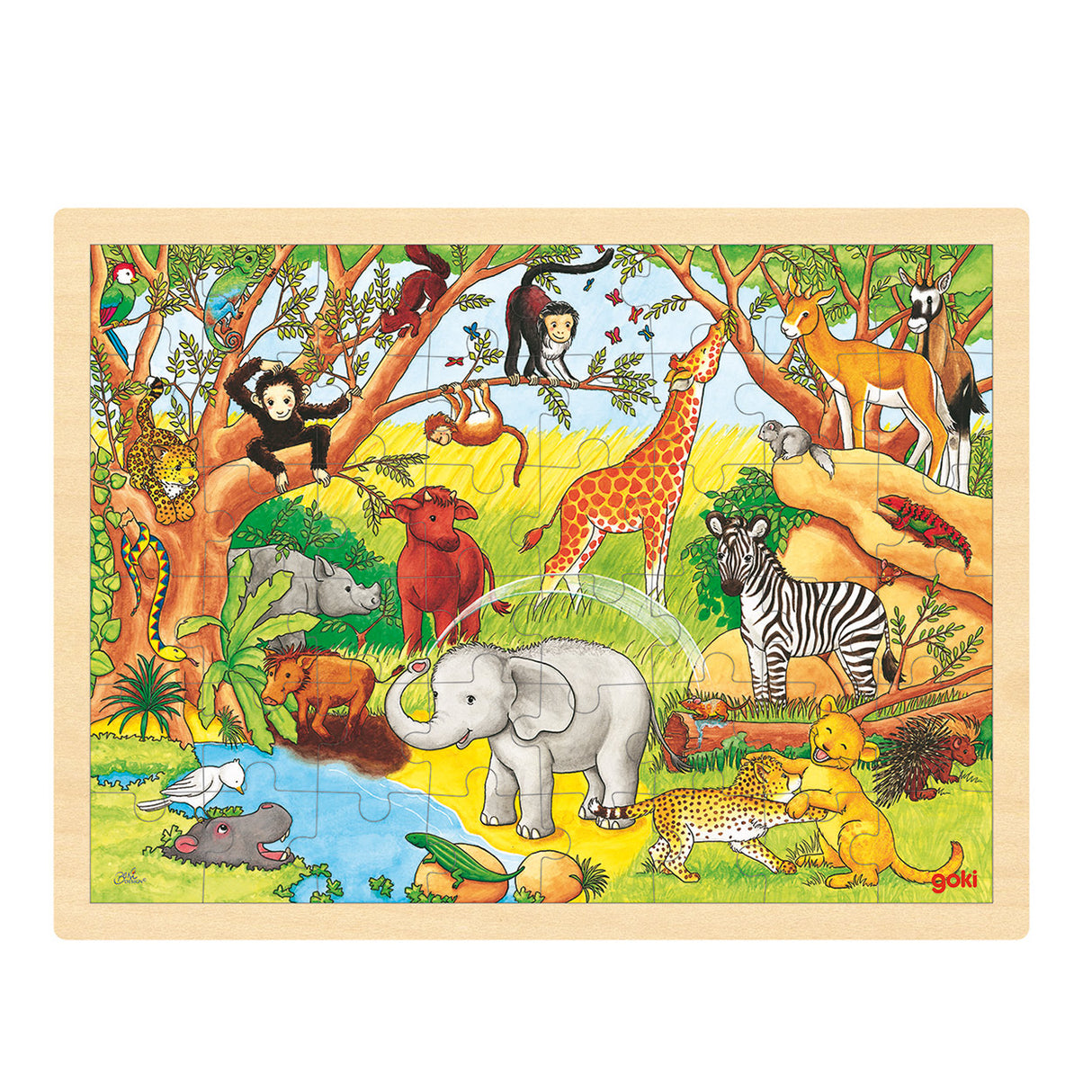 Puzzle di Goki Wooden Jigsaw - Jungle, 48st.