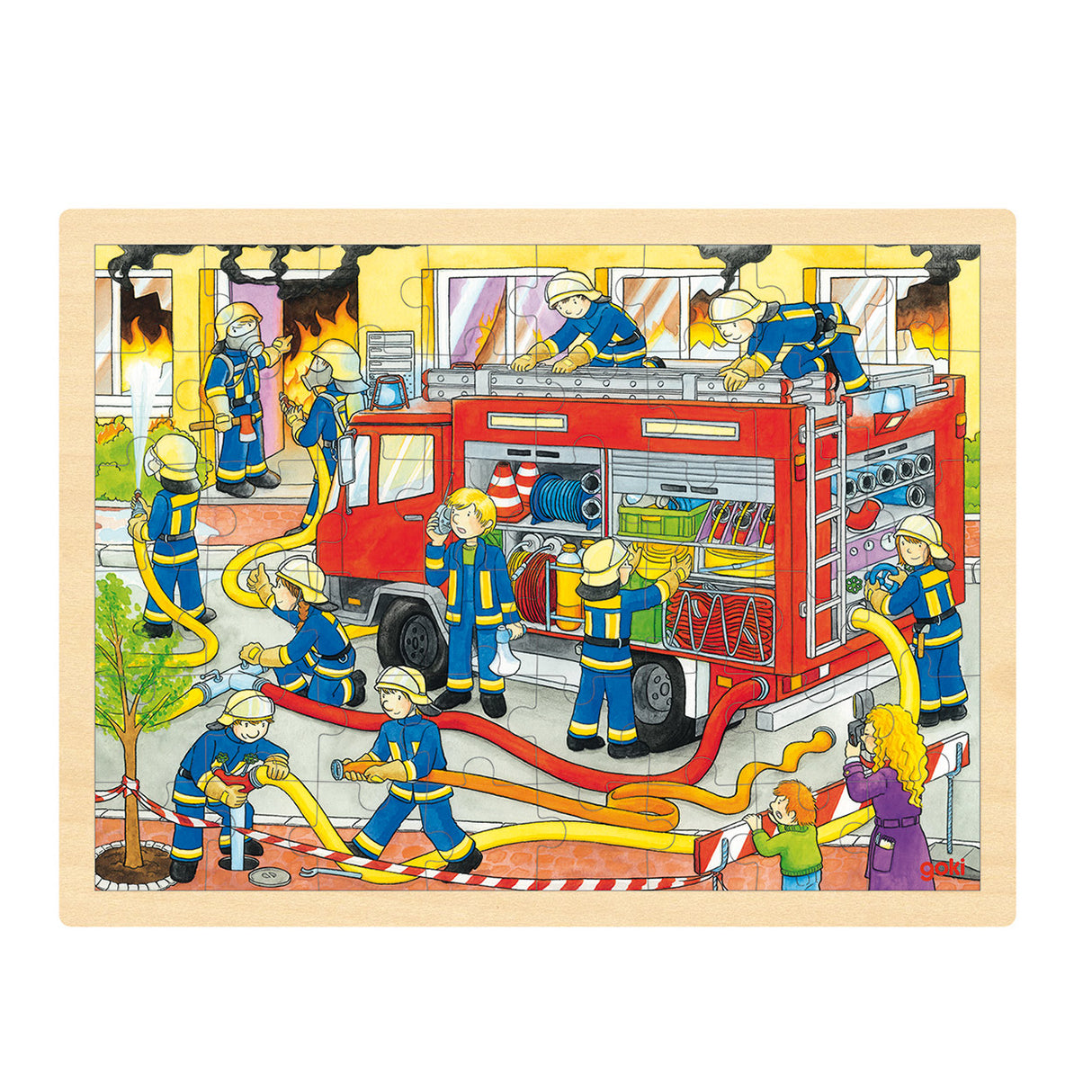 Goki Wooden Jigsaw Puzzle - Fire Brigade, 48st.