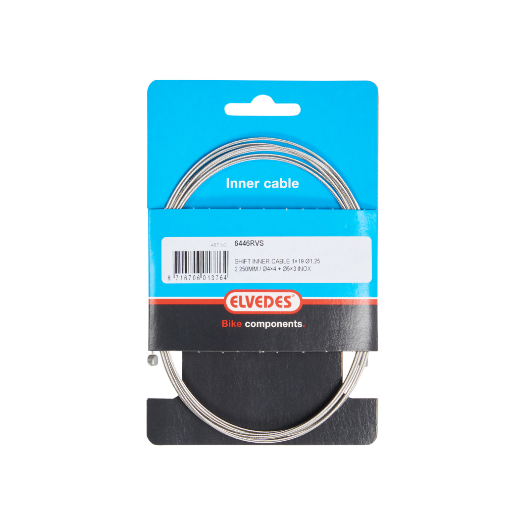 Elvedes Schakel Binnenkabel 2250mm rustfrit stål Ø1.25mm N T-Nippel