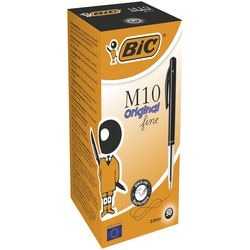 Bic ballpoint pens m10 push-button fine pack of 50