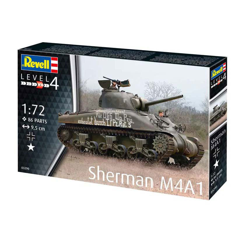 Revell model kit - sherman m4a1 1:72 - 86 pcs.