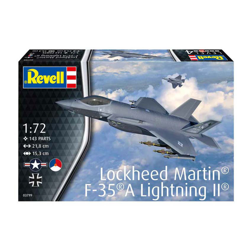 Revell model kit - lockheed martin f35 a lightning ii 1:72 - 143pcs.