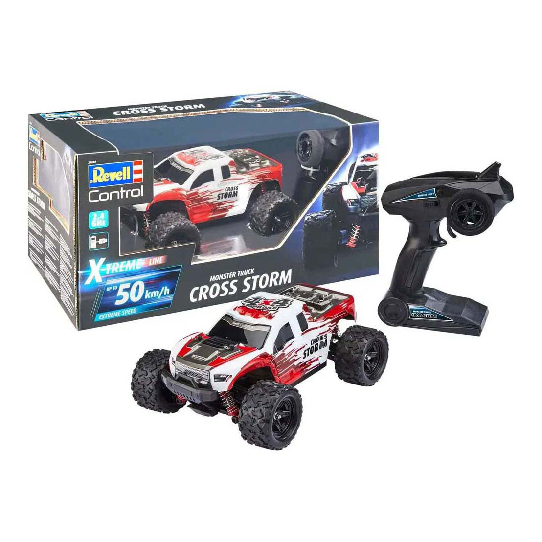 Revell rc 2,4ghz x-treme monster truck - cross storm 1:18