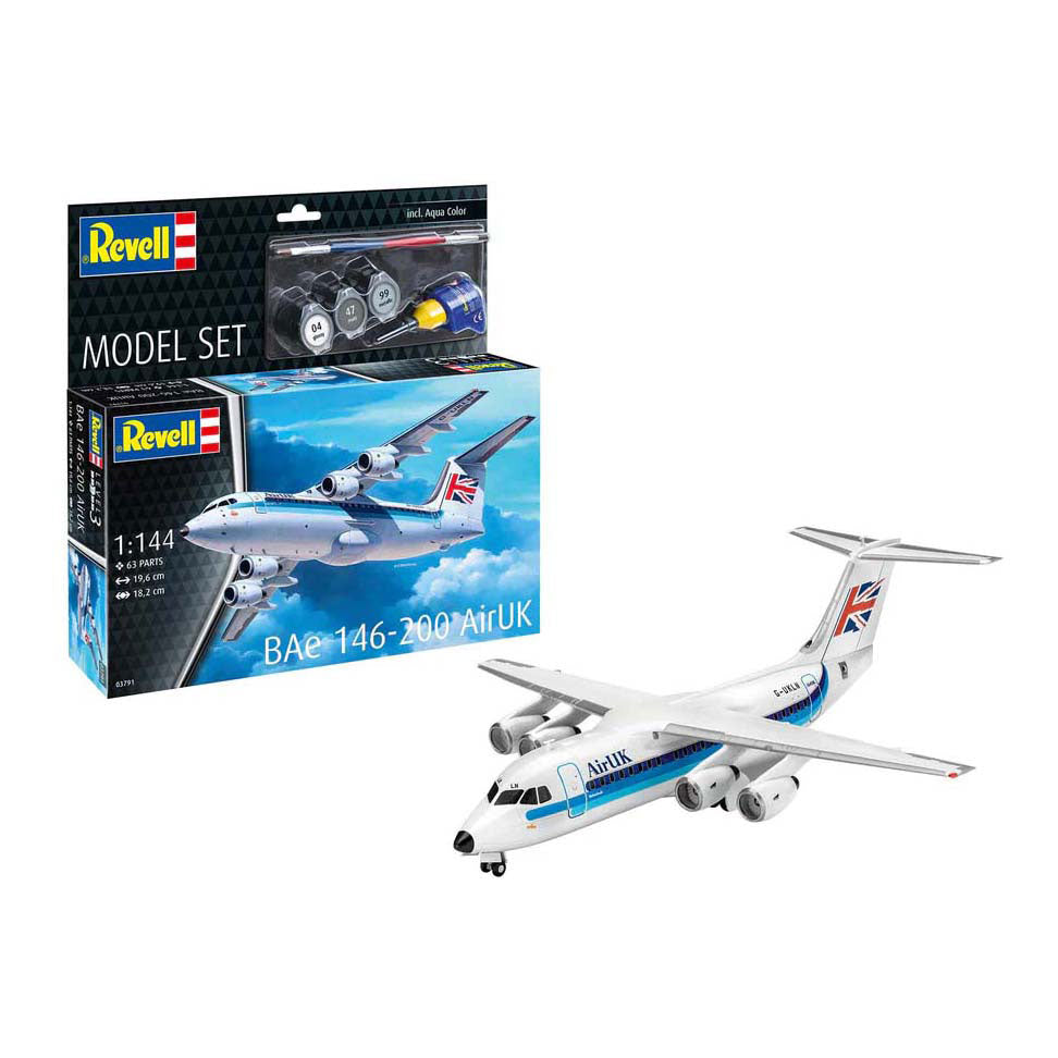 Revell modelsæt - bae 146-200 airuk 1:144 - 63 stk.