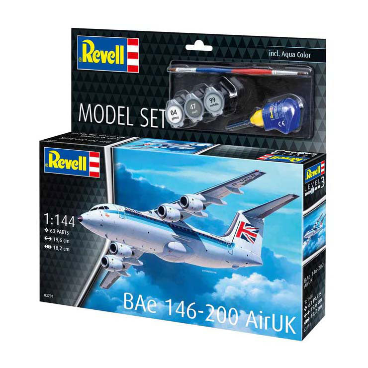 Revell modelsæt - bae 146-200 airuk 1:144 - 63 stk.