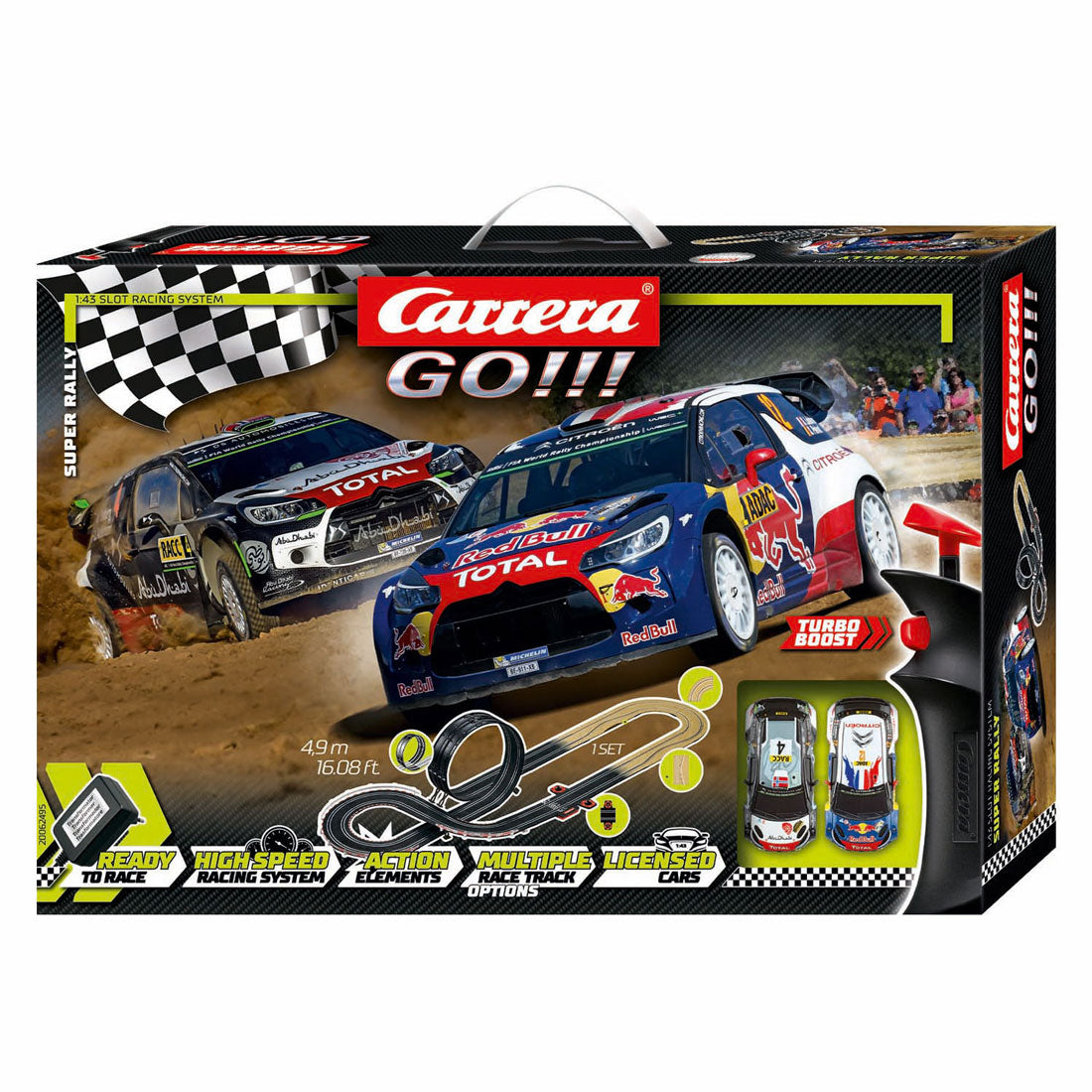 Carrera go!!! super rally - racebaan met 2 auto's - 1:43