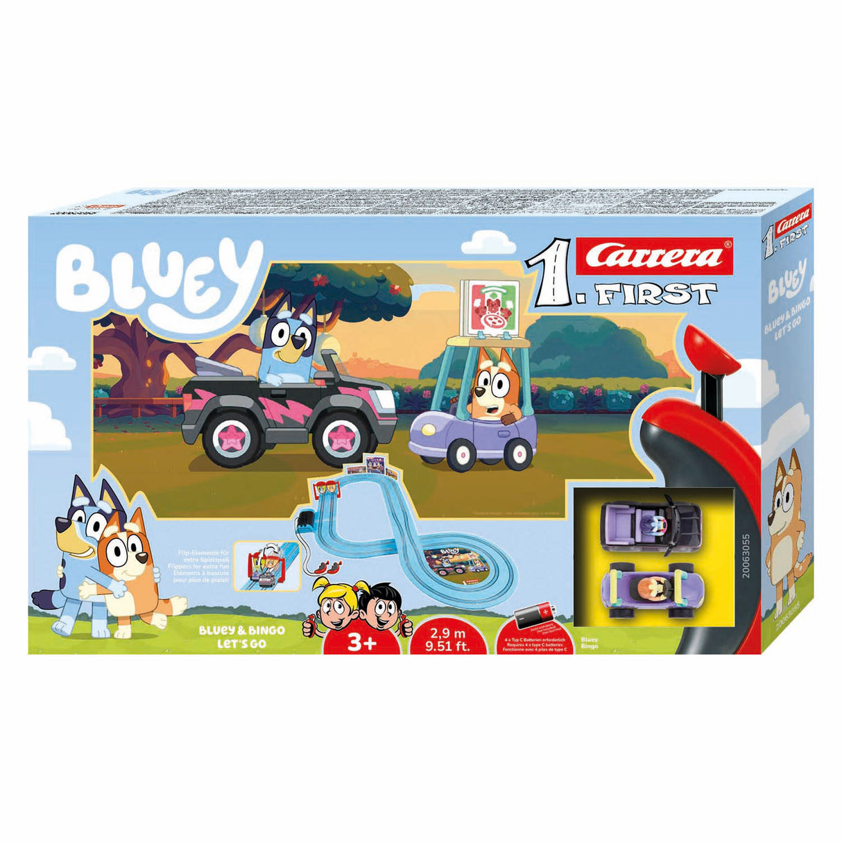 Carrera first racebaan - bluey vs. bingo let's go 2,9m