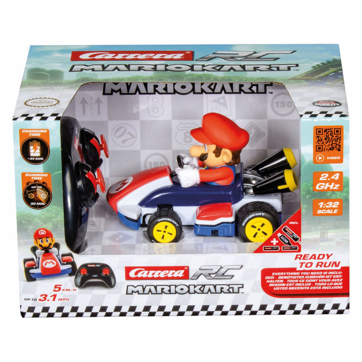 Carrera RC 2,4 GHz Mario Kart Rennkart 1:32 – Mario