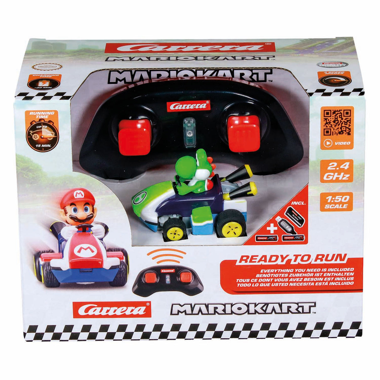 Carrera mini rc 2.4ghz mario kart yoshi - 1:50