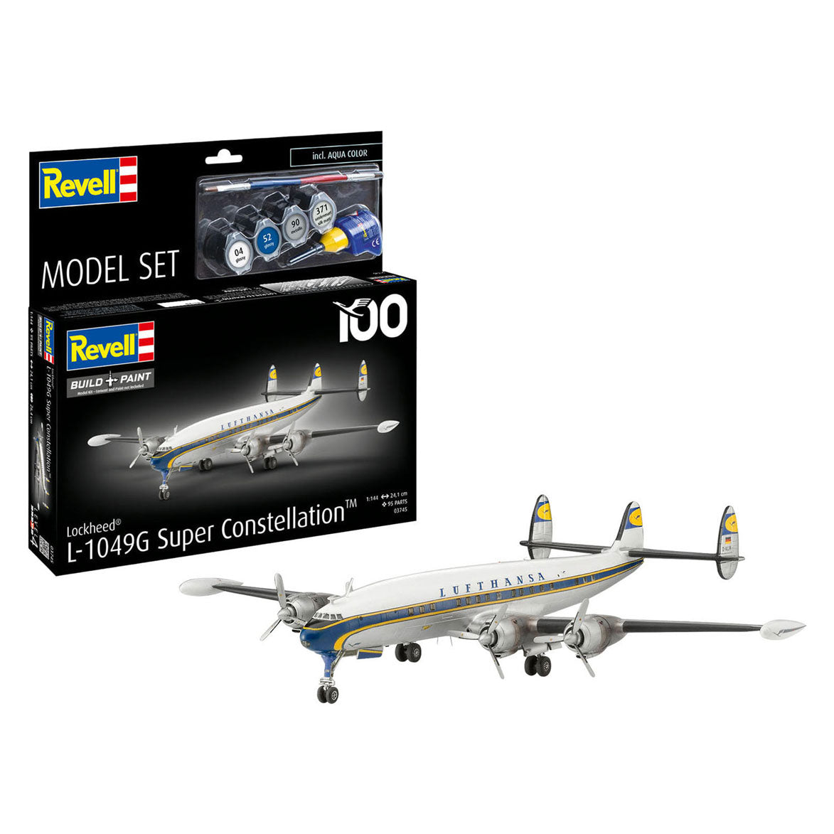 Revell Lockheed L.1049G Super Constellation Lufthansa Model Kit 1:144 - 95 parts