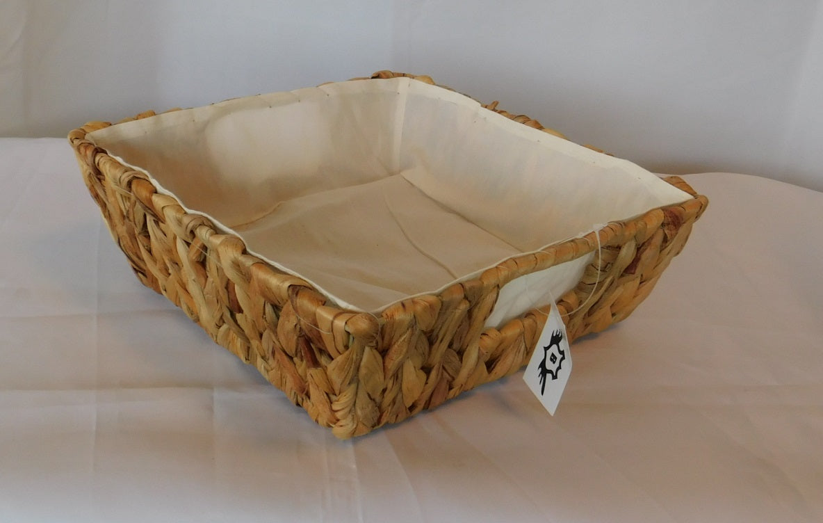 Baskin basket hyacinth covered with fabric 25x25x8cm