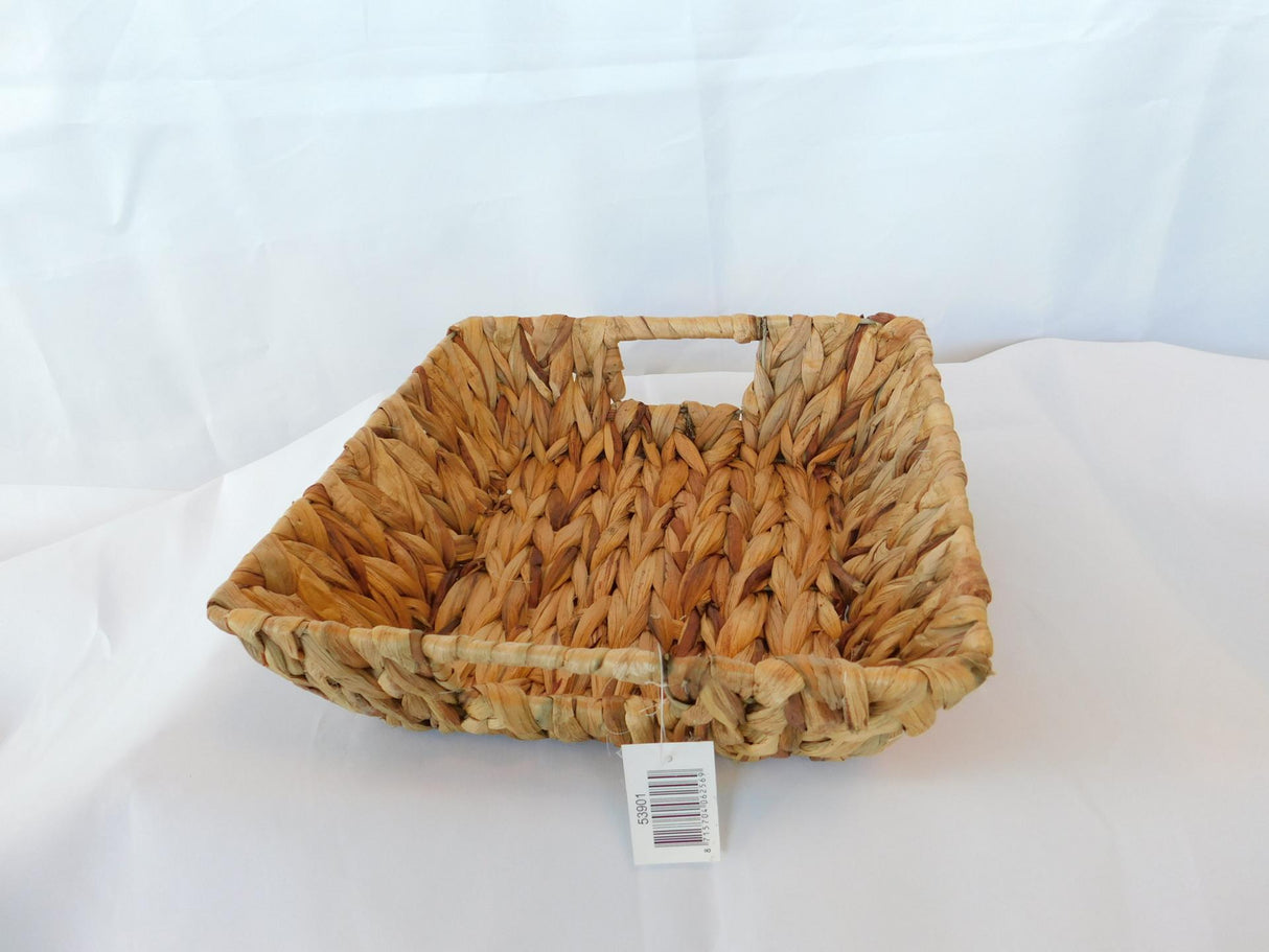 Baskin basket hyacinth covered with fabric 25x25x8cm