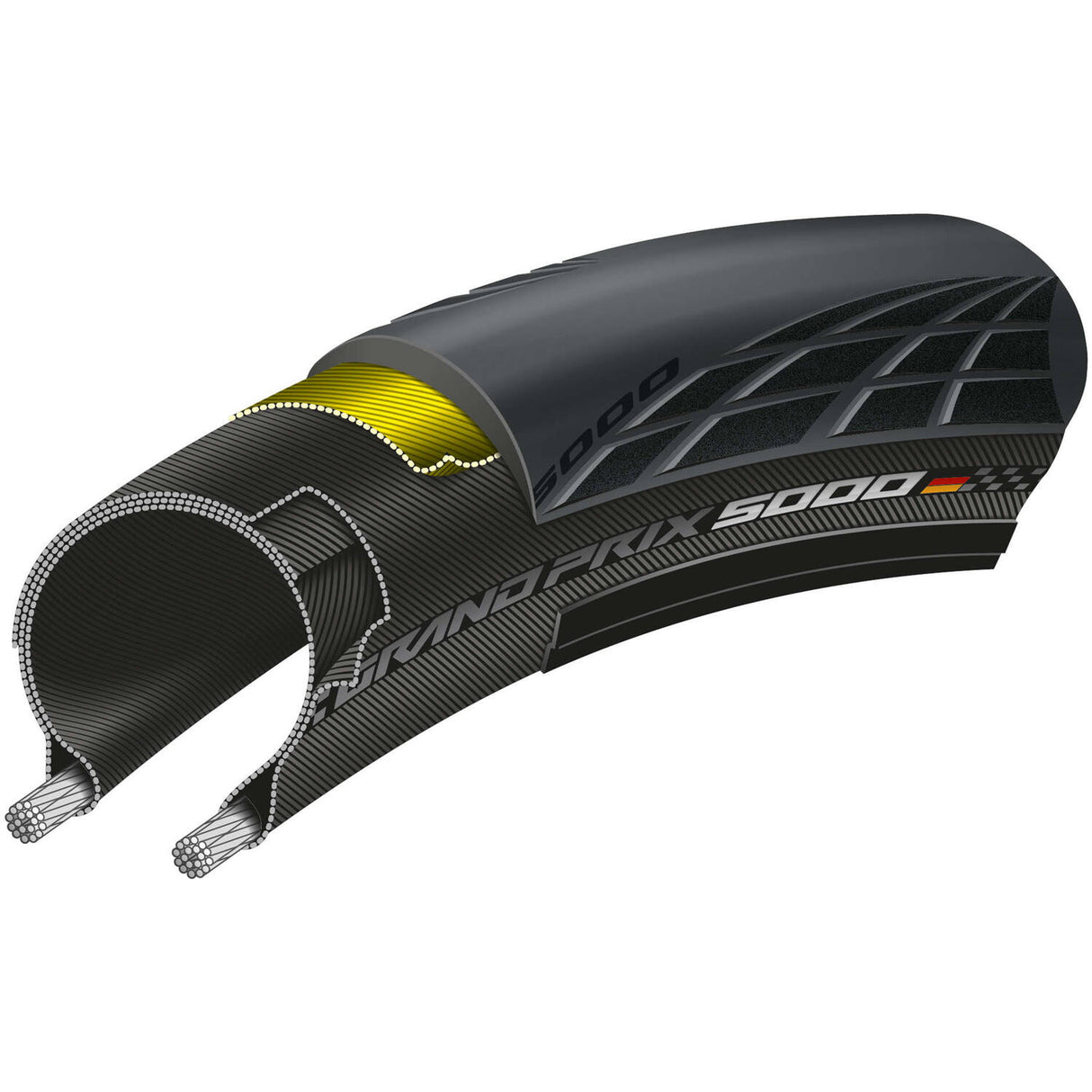 Continental Grand Prix 5000 сгъваема лента, състезателен мотор, 28-622, Black