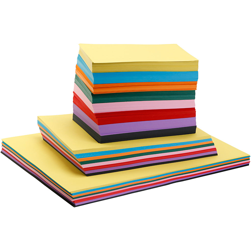 Creativ company gekleurd karton, a2,a3,a4, 220 gr, 1000 vel 1 doos