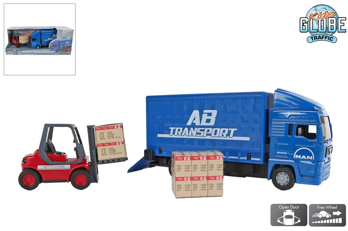 Camion per bambini con globo per bambini con carrello elevatore. 17 cm