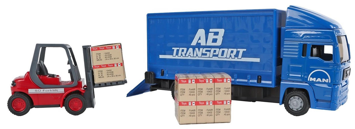 Camion per bambini con globo per bambini con carrello elevatore. 17 cm