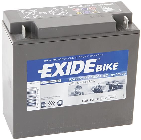 Exide battery g12-16 battery g12-16 gel din 51616