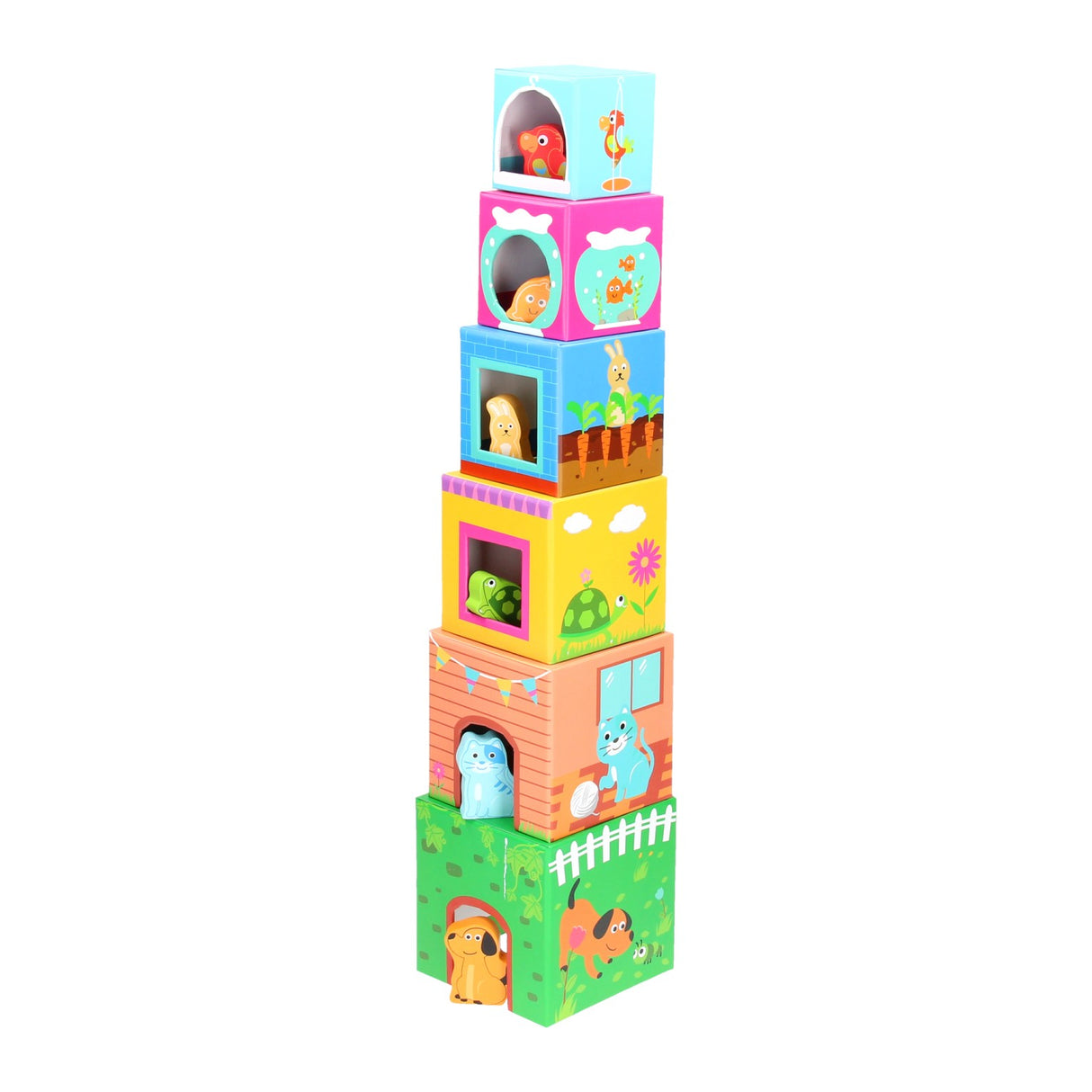 Torre de empilhamento de pé pequeno com animais