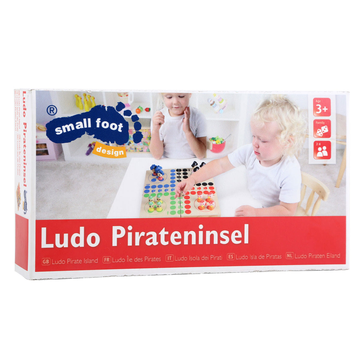 Malá nožní dřevěný ostrov Ludo Pirate