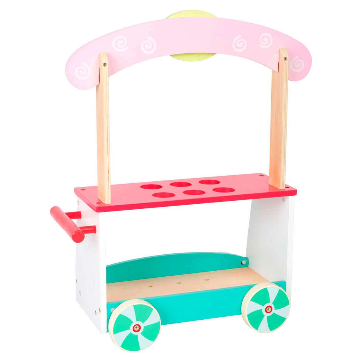 Carrello gelato in legno di piccoli piedi con accessori