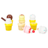 Carrello gelato in legno di piccoli piedi con accessori
