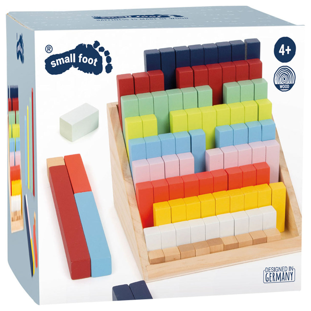 Small foot - wooden calculation blocks in box, 100dlg.