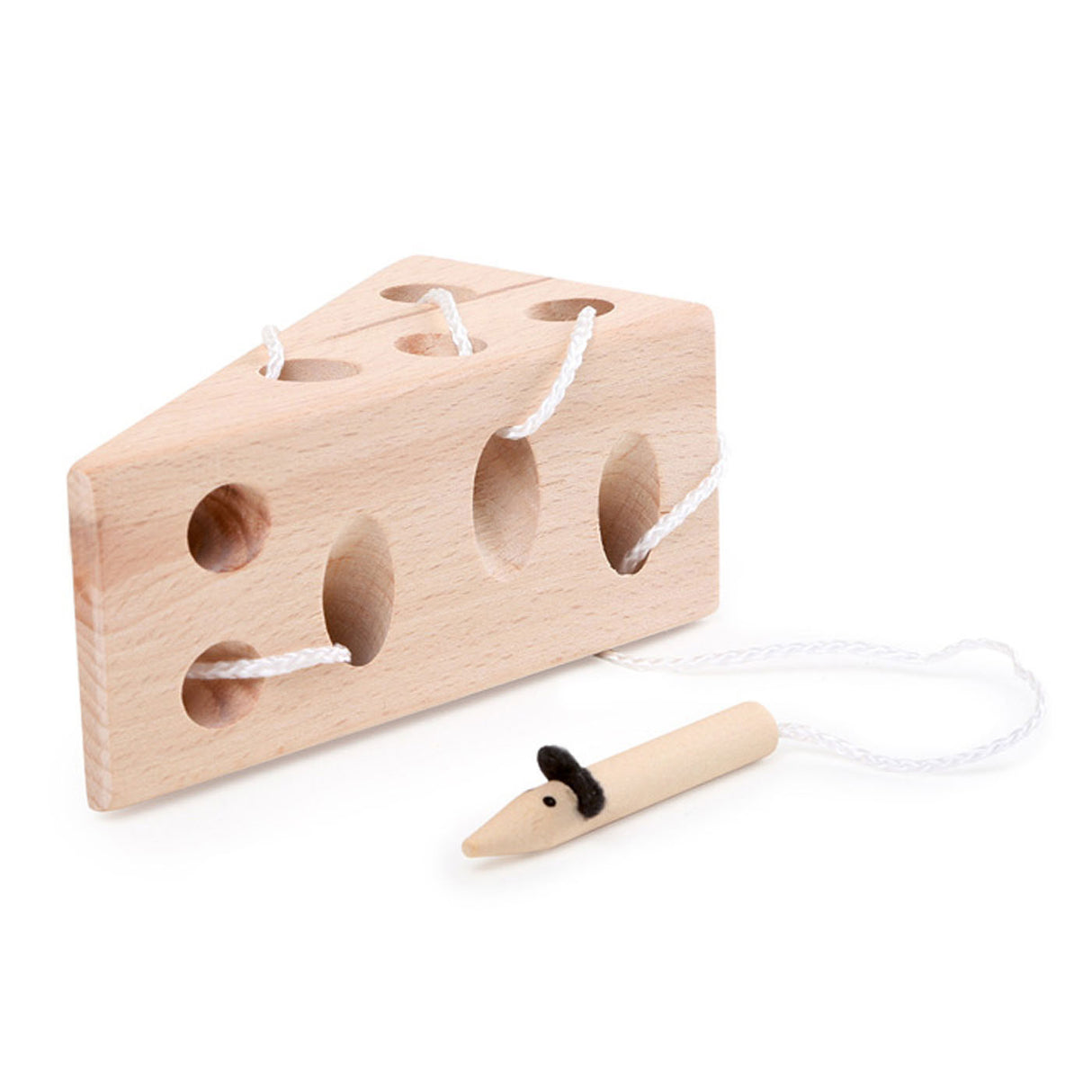 Small Foot - Cheese and Mouse Wooden Threading Game