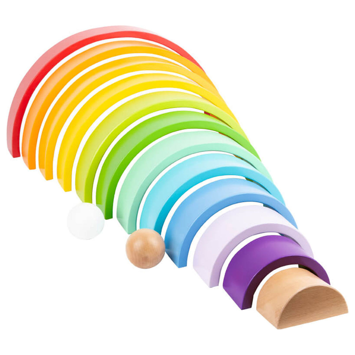 Lille fod træ byggesten Rainbow XL, 14dlg.