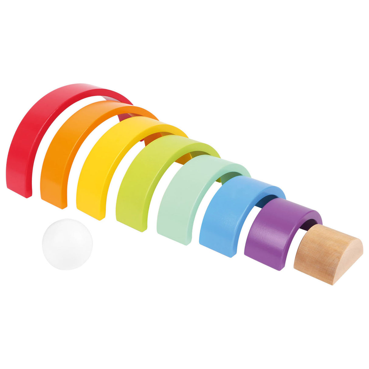 Piccole piede - Building Building in legno Rainbow, 9dlg.