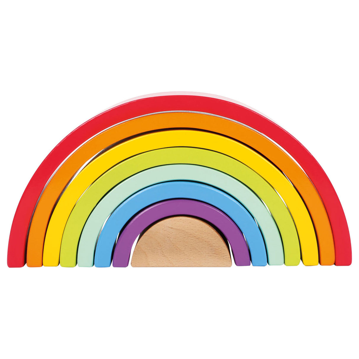 Piccole piede - Building Building in legno Rainbow, 9dlg.