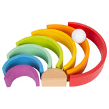 Piccole piede - Building Building in legno Rainbow, 9dlg.