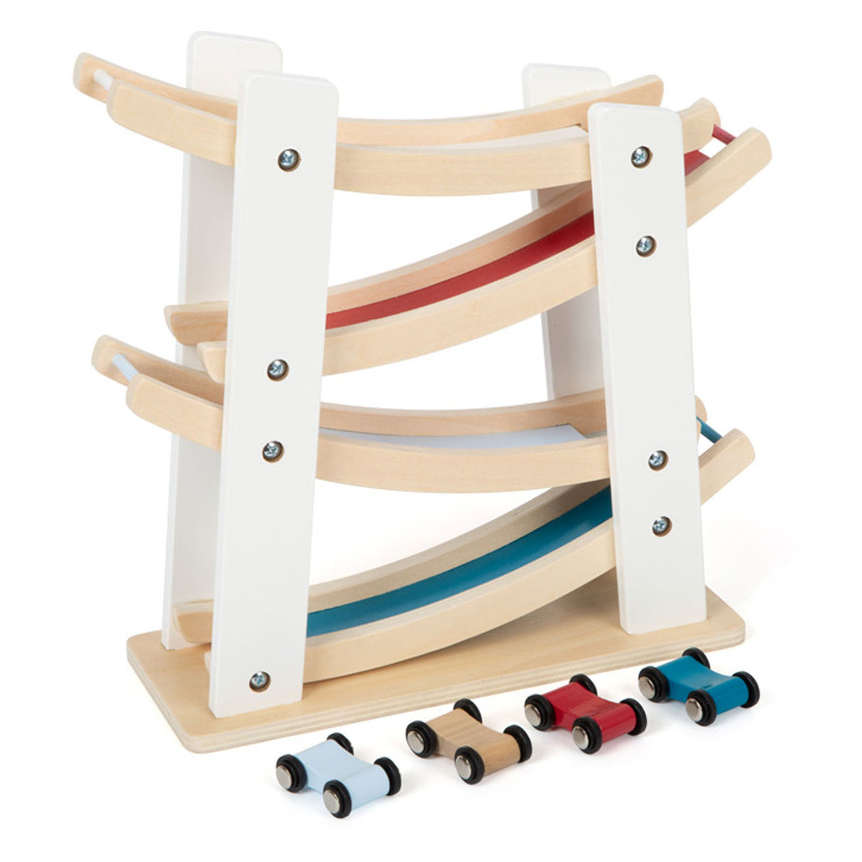 Lille fod - Træ motorvej med 4 biler