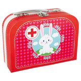 Drevený veterinárny veterinár s malými nohami v kufri, 9dlg.