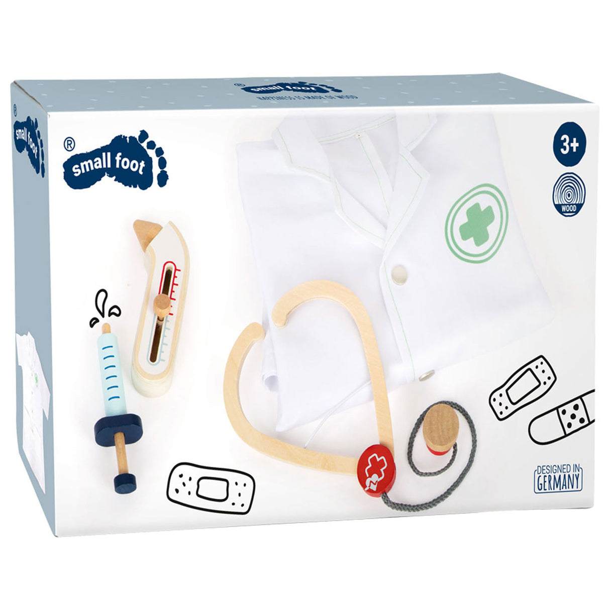 Majhna noga - jakna za doktorat z lesenimi dodatki, 4dlg.