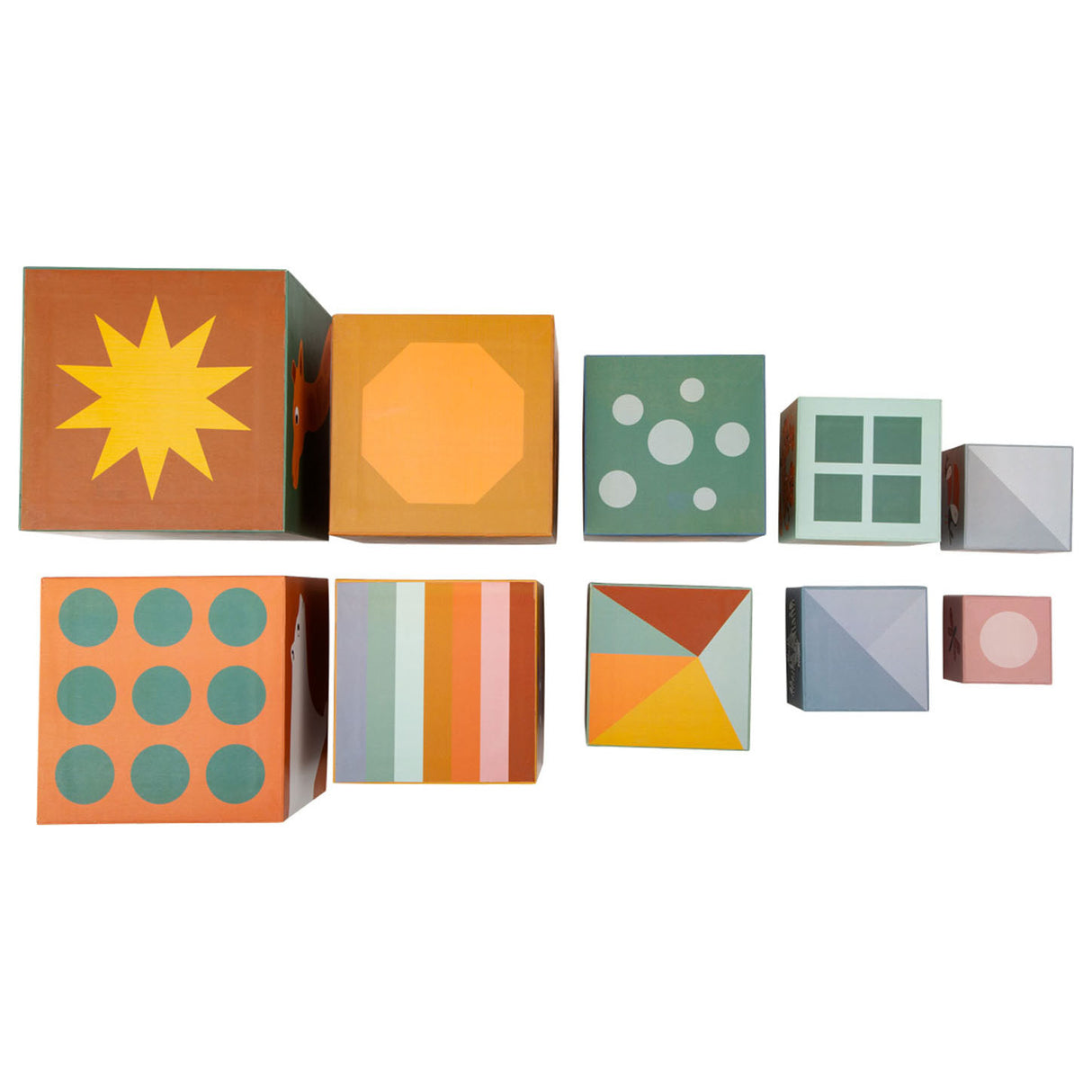 Small foot stacking blocks cardboard, 10dlg.